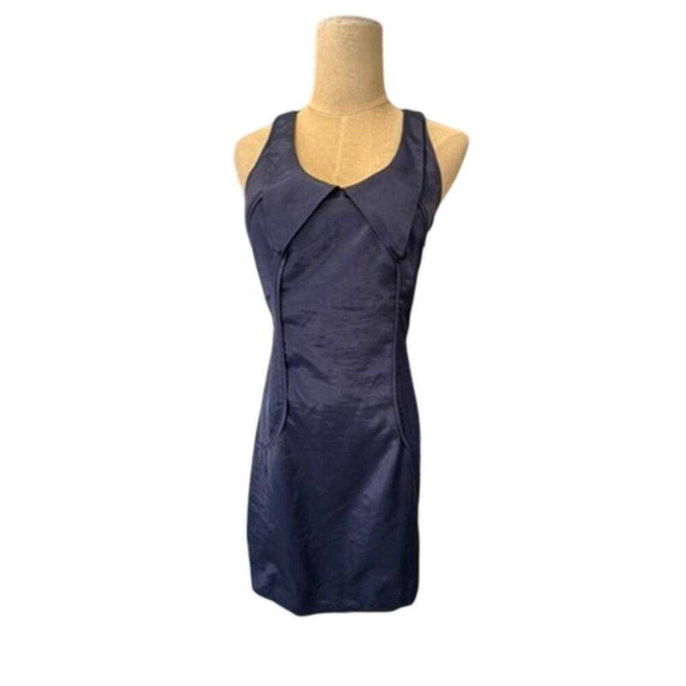 "RICHARD CHAI" Silky‎ Mini Dress Racerback Peter Pan Collar SZ 3 Summer Business